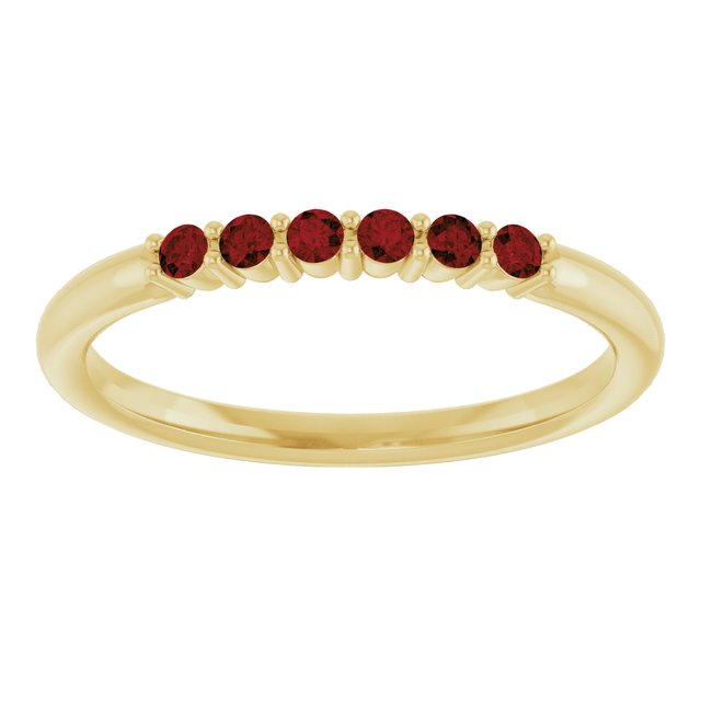 14K Yellow Natural Mozambique Garnet Stackable Ring