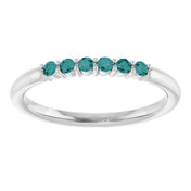 Platinum Natural Alexandrite Stackable Ring