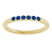 14K Yellow Natural Blue Sapphire Stackable Ring