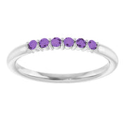 Sterling Silver Natural Amethyst Stackable Ring
