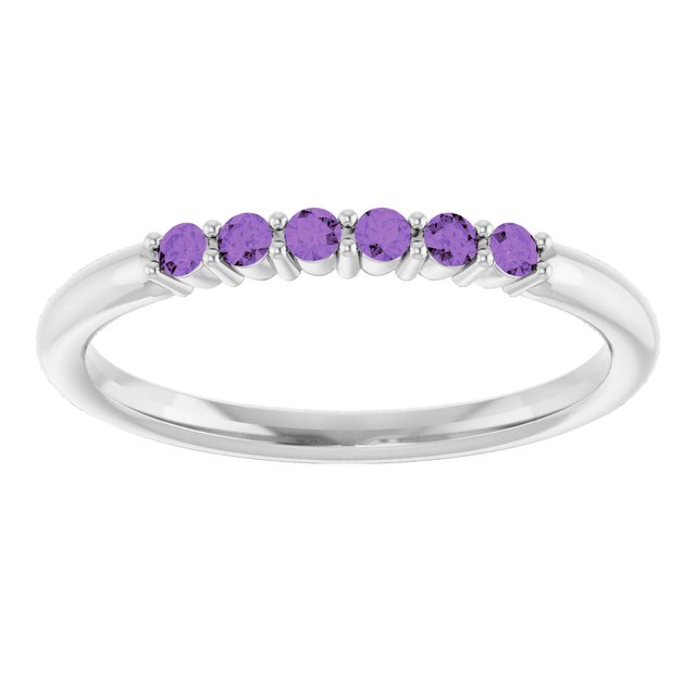 Sterling Silver Natural Amethyst Stackable Ring