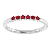 Platinum Natural Ruby Stackable Ring