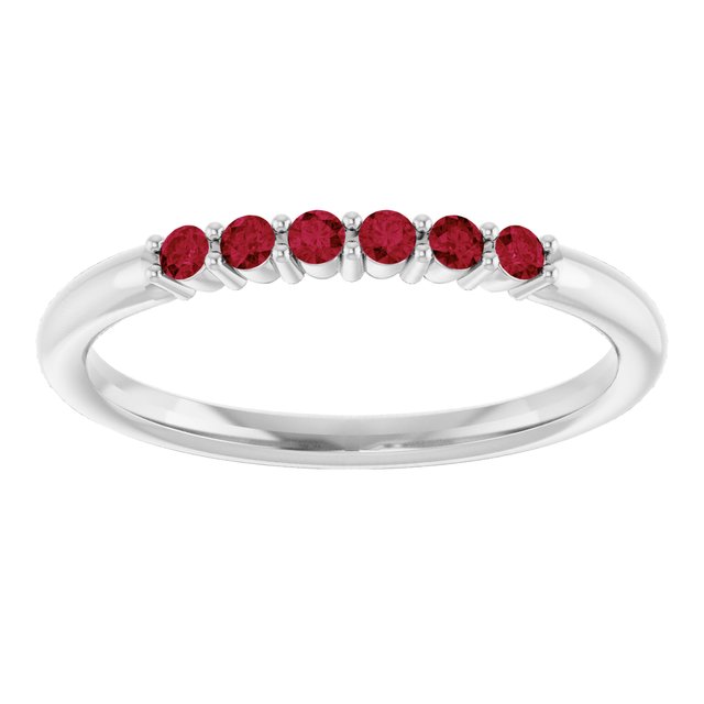 Platinum Natural Ruby Stackable Ring