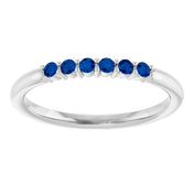 Platinum Natural Blue Sapphire Stackable Ring