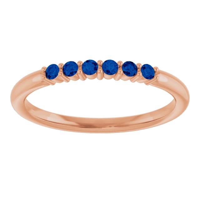14K Rose Natural Blue Sapphire Stackable Ring