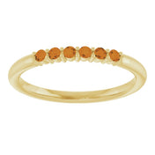 14K Yellow Natural Citrine Stackable Ring