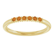 14K Yellow Natural Citrine Stackable Ring