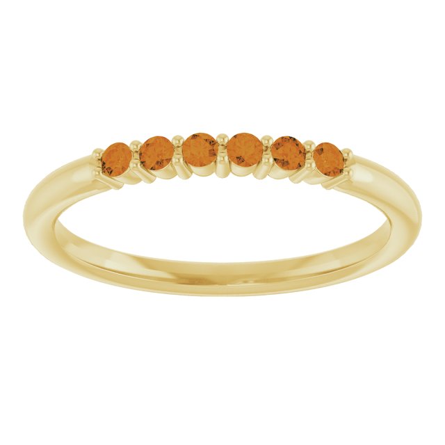 14K Yellow Natural Citrine Stackable Ring
