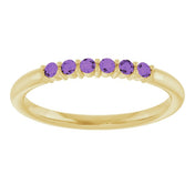 14K Yellow Natural Amethyst Stackable Ring