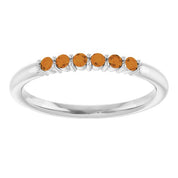 Sterling Silver Natural Citrine Stackable Ring