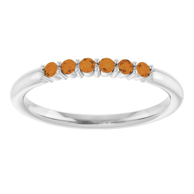Sterling Silver Natural Citrine Stackable Ring