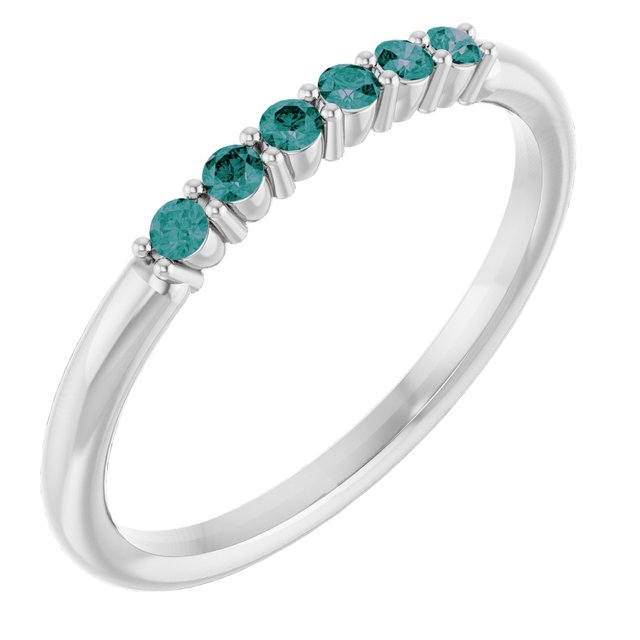 Platinum Natural Alexandrite Stackable Ring