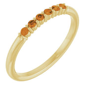 14K Yellow Natural Citrine Stackable Ring