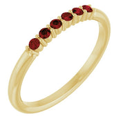 14K Yellow Natural Mozambique Garnet Stackable Ring