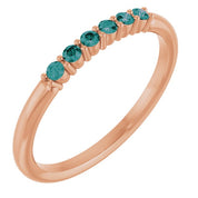 14K Rose Natural Alexandrite Stackable Ring