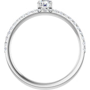 14K White 1/2 CTW Natural Diamond Asymmetrical Stackable Ring