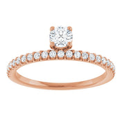 14K Rose 1/2 CTW Natural Diamond Asymmetrical Stackable Ring