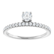 14K White 1/2 CTW Natural Diamond Asymmetrical Stackable Ring