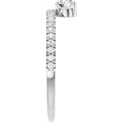 14K White 1/2 CTW Natural Diamond Asymmetrical Stackable Ring