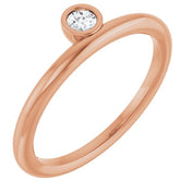 14K Rose 1/10 CT Natural Diamond Stackable Ring