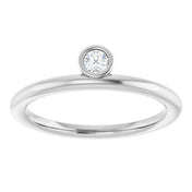 Platinum 1/10 CT Natural Diamond Stackable Ring