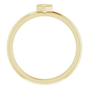 14K Yellow .06 CTW Natural Diamond Hexagon Stackable Ring