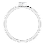 14K White .06 CTW Natural Diamond Hexagon Stackable Ring