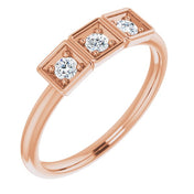 14K Rose 1/5 CTW Natural Diamond Stackable Ring
