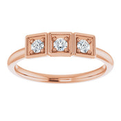 14K Rose 1/5 CTW Natural Diamond Stackable Ring