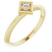 14K Yellow .06 CTW Natural Diamond Stackable Geometric Ring