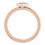 14K Rose .06 CTW Natural Diamond Stackable Geometric Ring