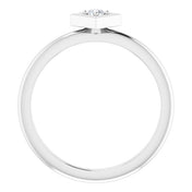 14K White .06 CTW Natural Diamond Stackable Geometric Ring
