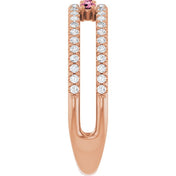 14K Rose Natural Pink Tourmaline & 1/4 CTW Natural Diamond Ring