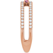 14K Rose Natural Pink Tourmaline & 1/4 CTW Natural Diamond Ring