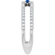 Platinum Lab-Grown Blue Sapphire & 1/4 CTW Natural Diamond Ring