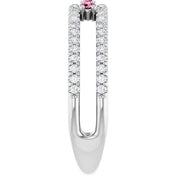 Sterling Silver Natural Pink Tourmaline & 1/4 CTW Natural Diamond Ring