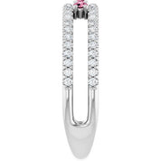 Sterling Silver Natural Pink Tourmaline & 1/4 CTW Natural Diamond Ring