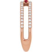14K Rose Natural Ruby & 1/4 CTW Natural Diamond Ring