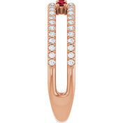 14K Rose Lab-Grown Ruby & 1/4 CTW Natural Diamond Ring