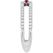 Sterling Silver Lab-Grown Ruby & 1/4 CTW Natural Diamond Ring