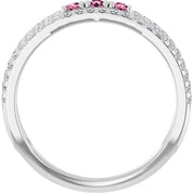 Sterling Silver Natural Pink Tourmaline & 1/4 CTW Natural Diamond Ring