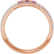 14K Rose Natural Pink Tourmaline & 1/4 CTW Natural Diamond Ring