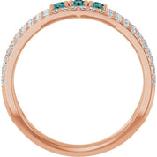 14K Rose Lab-Grown Alexandrite & 1/4 CTW Natural Diamond Ring