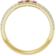 14K Yellow Natural Pink Tourmaline & 1/4 CTW Natural Diamond Ring