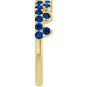 14K Yellow Lab-Grown Blue Sapphire Crown Ring