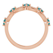 14K Rose Lab-Grown Alexandrite & .05 Natural Diamond Crown Ring