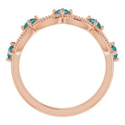 14K Rose Lab-Grown Alexandrite & .05 Natural Diamond Crown Ring
