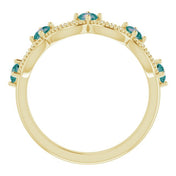 14K Yellow Lab-Grown Alexandrite & .05 Natural Diamond Crown Ring