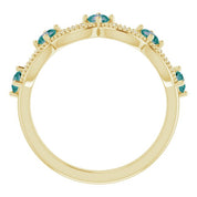 14K Yellow Lab-Grown Alexandrite & .05 Natural Diamond Crown Ring