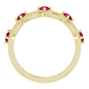 Diamond and Gemstone Crown Ring with Natural Diamonds Series 71974